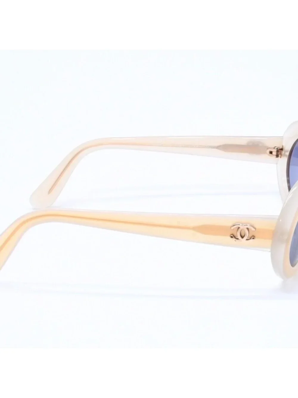 Chanel Sunglasses Eyewear CC Logo Beige Gold Acetate